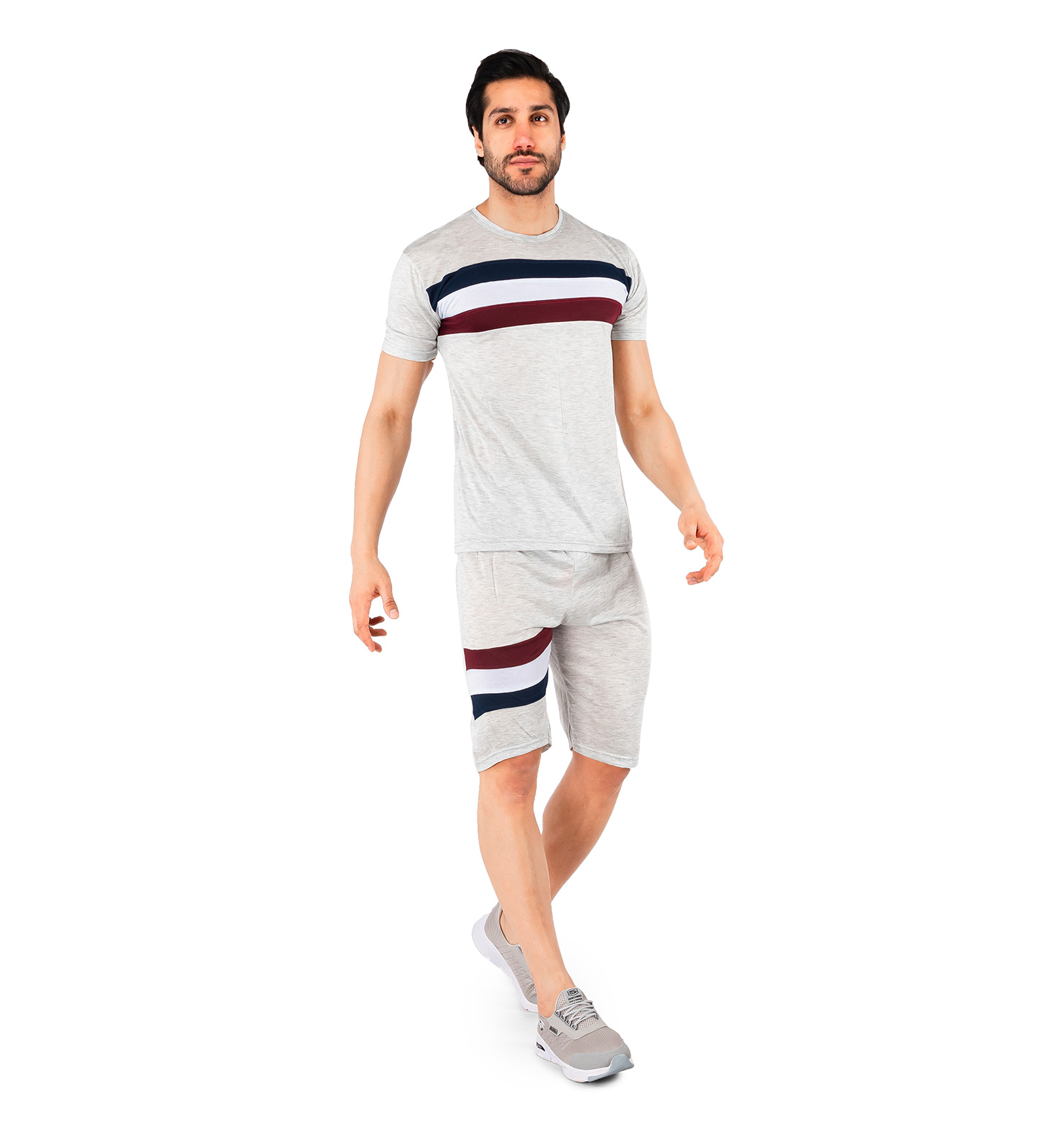 ست تیشرت شلوارک مردانه آستین کوتاه یقه گرد مدل 44205