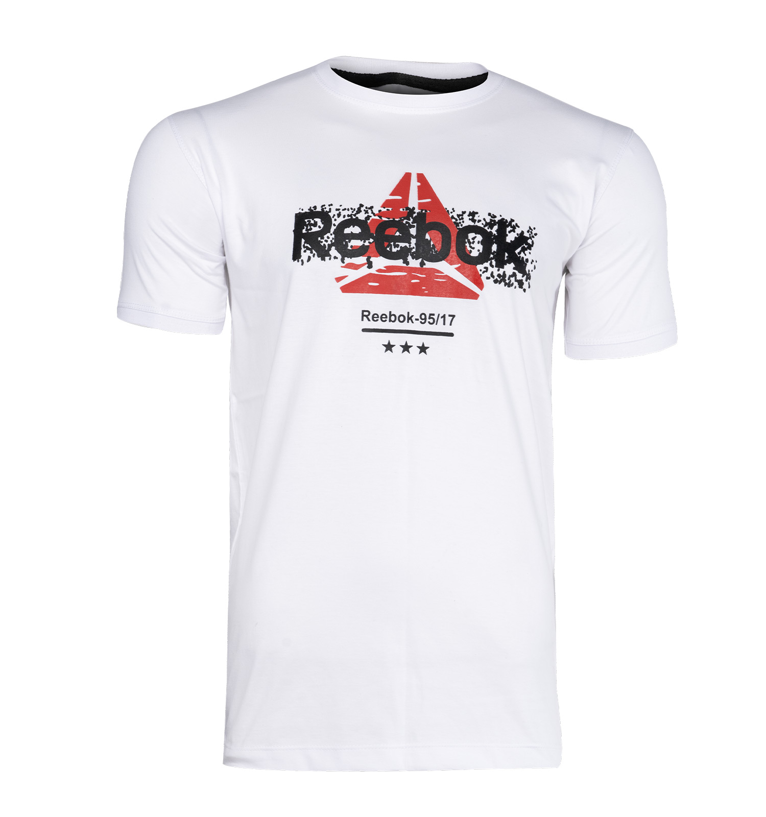 تیشرت Reebok یقه گرد مردانه سفید پنبه طرحدار مدل 45252