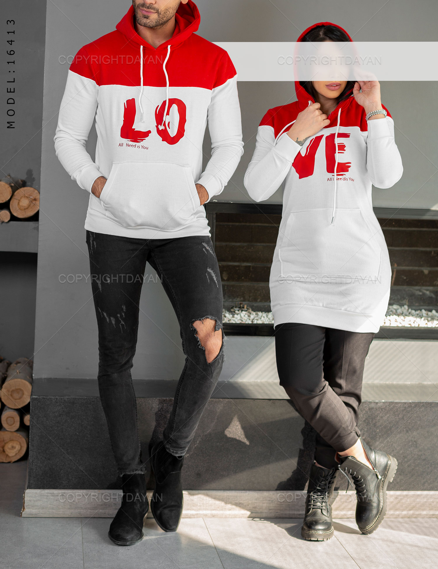 ست دونفره سویشرت Love مدل 16413