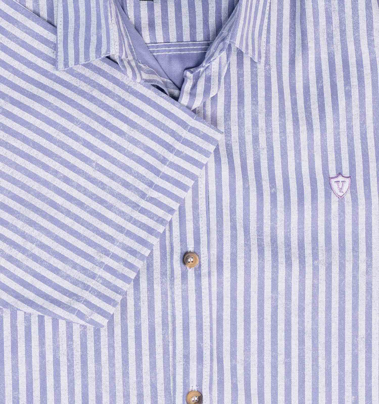 پیراهن اسپرت مردانه آستین کوتاه راه راه مدل 45348