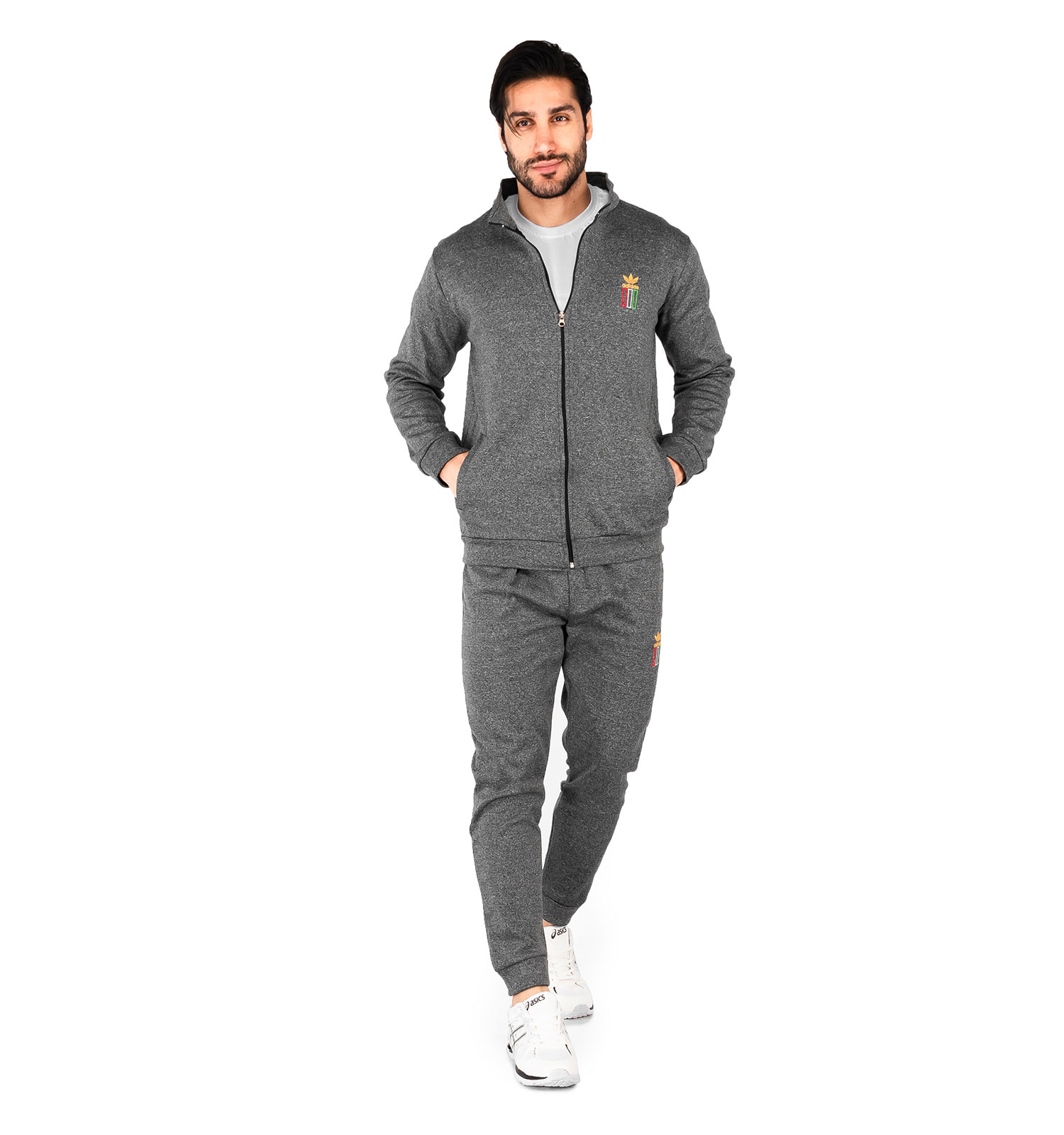 ست سویشرت شلوار مردانه آستین بلند Adidas ساده یقه ایستاده مدل 43997