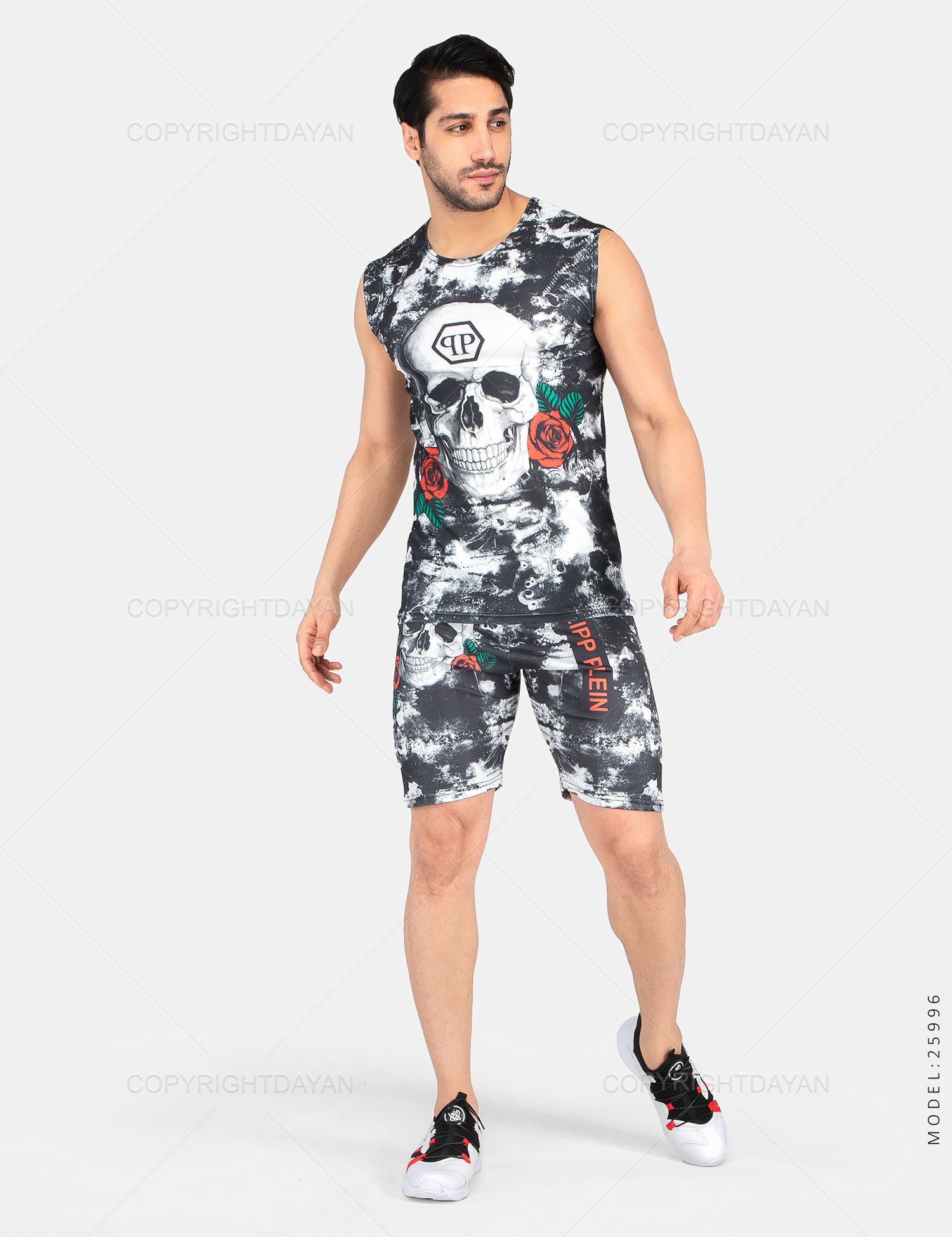 ست رکابی شلوارک مردانه Philipp Plein مدل 25996