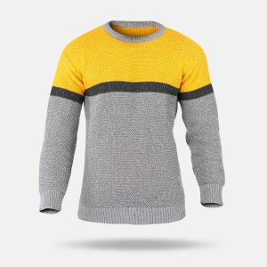 پلیور بافت مردانه دو رنگ یقه گرد Enzo مدل 32570
