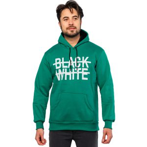هودی کلاهدار ساده BLACK WHITE مدل 45714