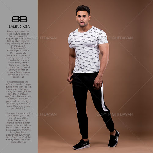 ست تیشرت شلوار مردانه Balenciaga مدل Tores (سفید)
