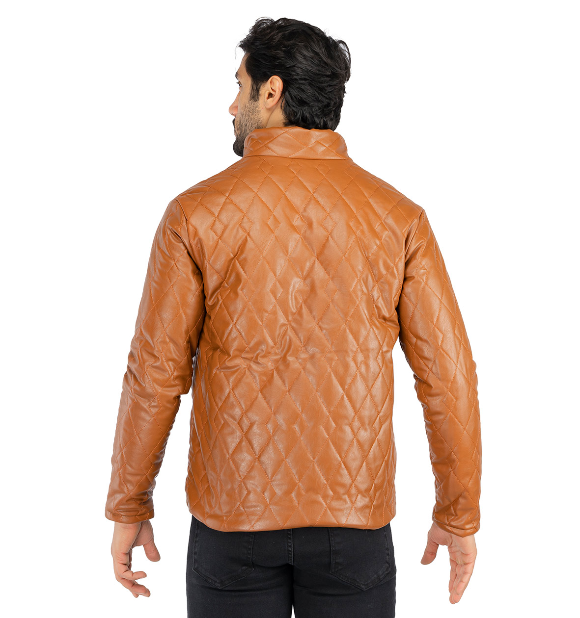 کاپشن چرم مصنوعی مردانه اسپرت طرحدار Stark مدل 40835