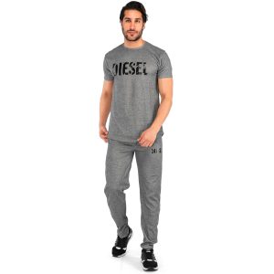 ست تیشرت شلوار مردانه طوسی Diesel ساده یقه گرد مدل 42934