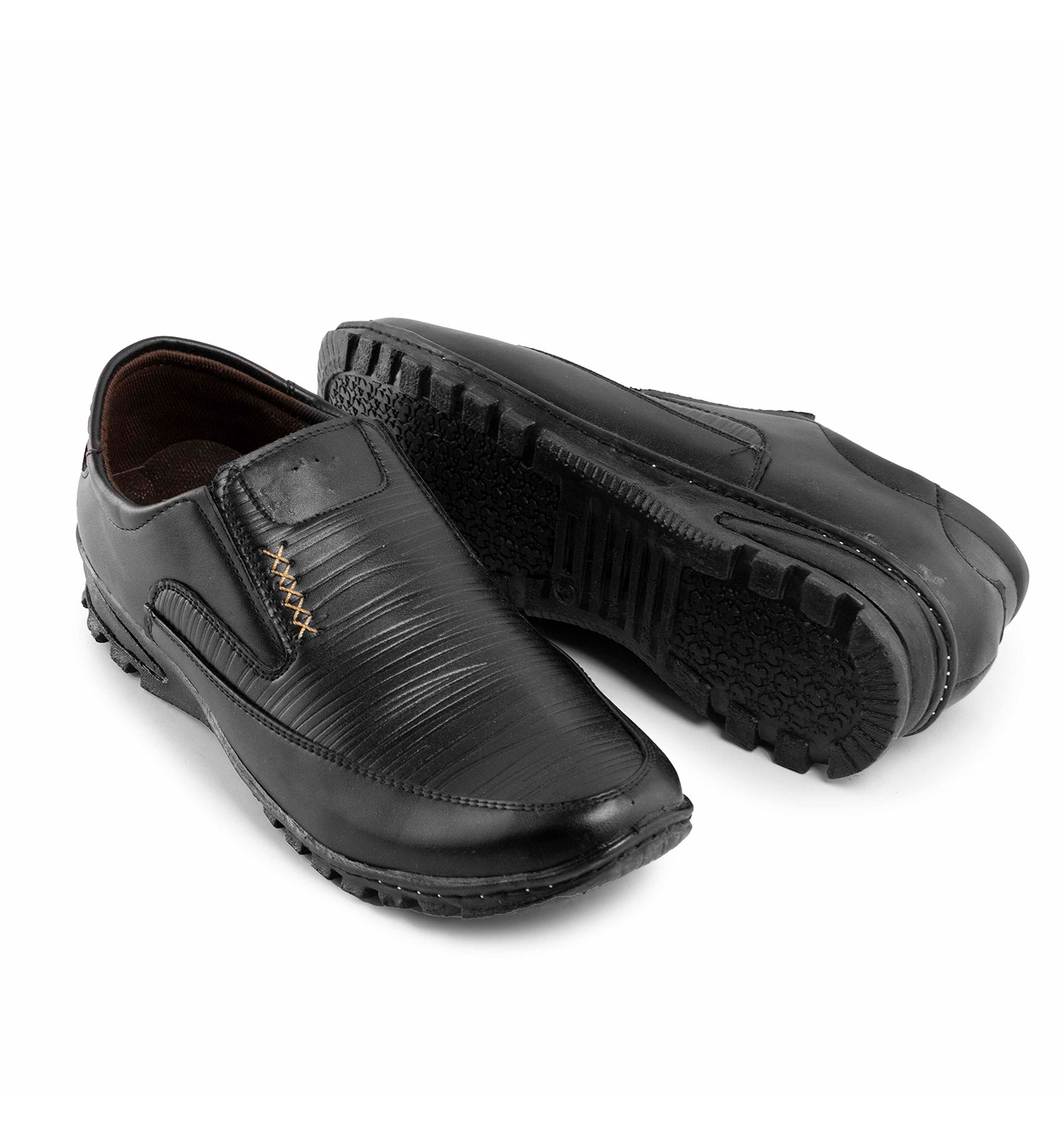 کفش روزمره مردانه چرم مصنوعی مشکی مدل 43474