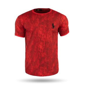 تیشرت مردانه طرحدار یقه گرد Polo مدل 38050