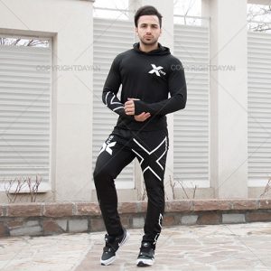 ست سویشرت شلوار X Man کفش Barana (مشکی)