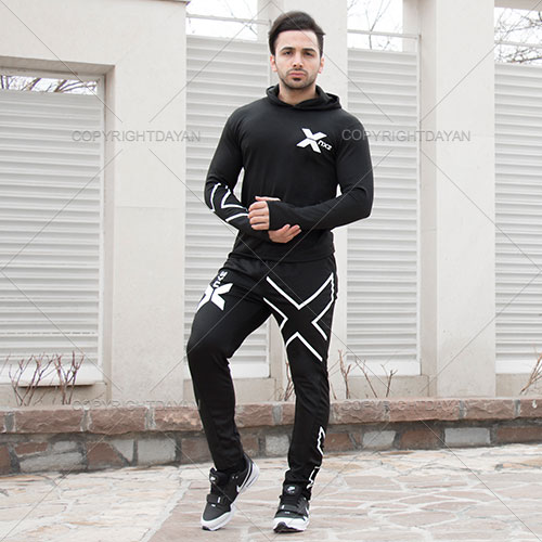 ست سویشرت شلوار X Man کفش Barana (مشکی)