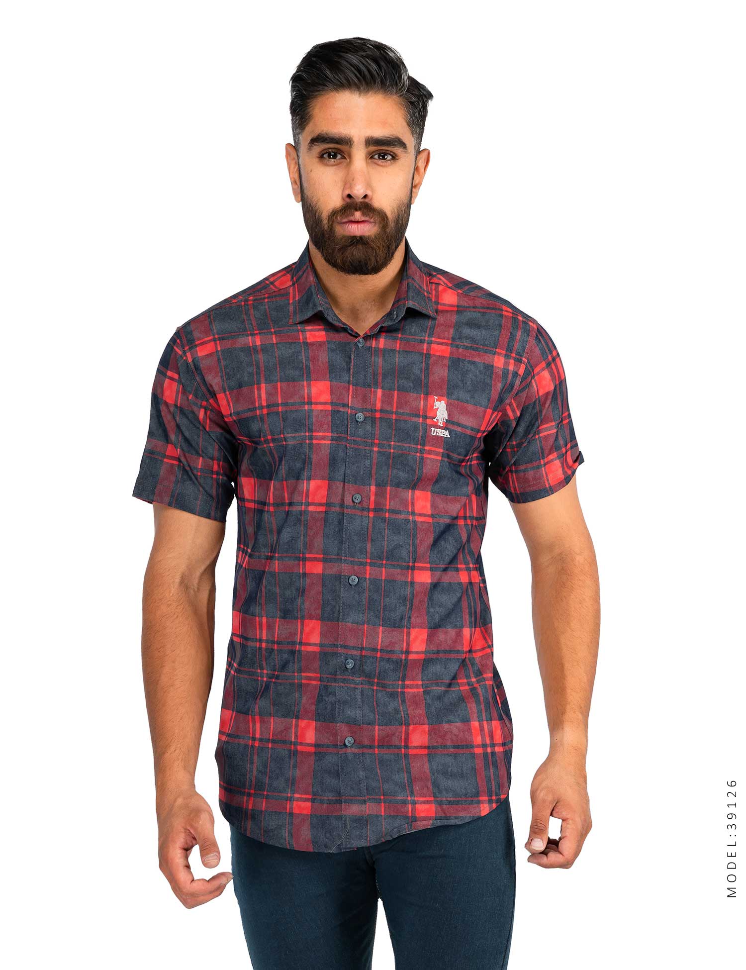 پیراهن مردانه چهارخانه Polo مدل 39126