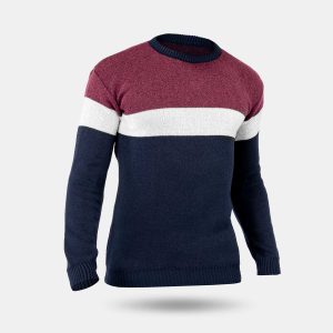 پلیور بافت مردانه دو رنگ یقه گرد Enzo مدل 32595