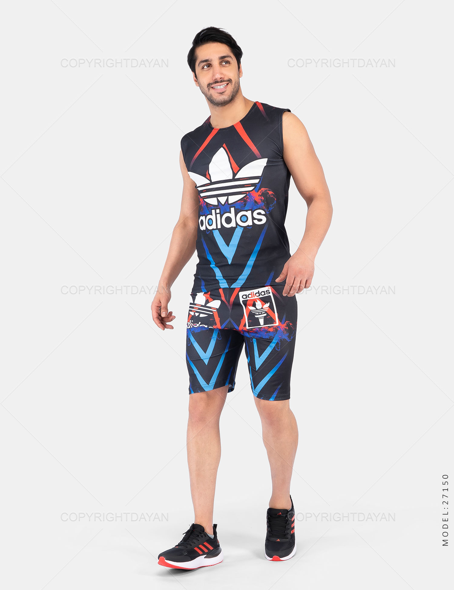 ست رکابی شلوارک مردانه Adidas مدل 27150