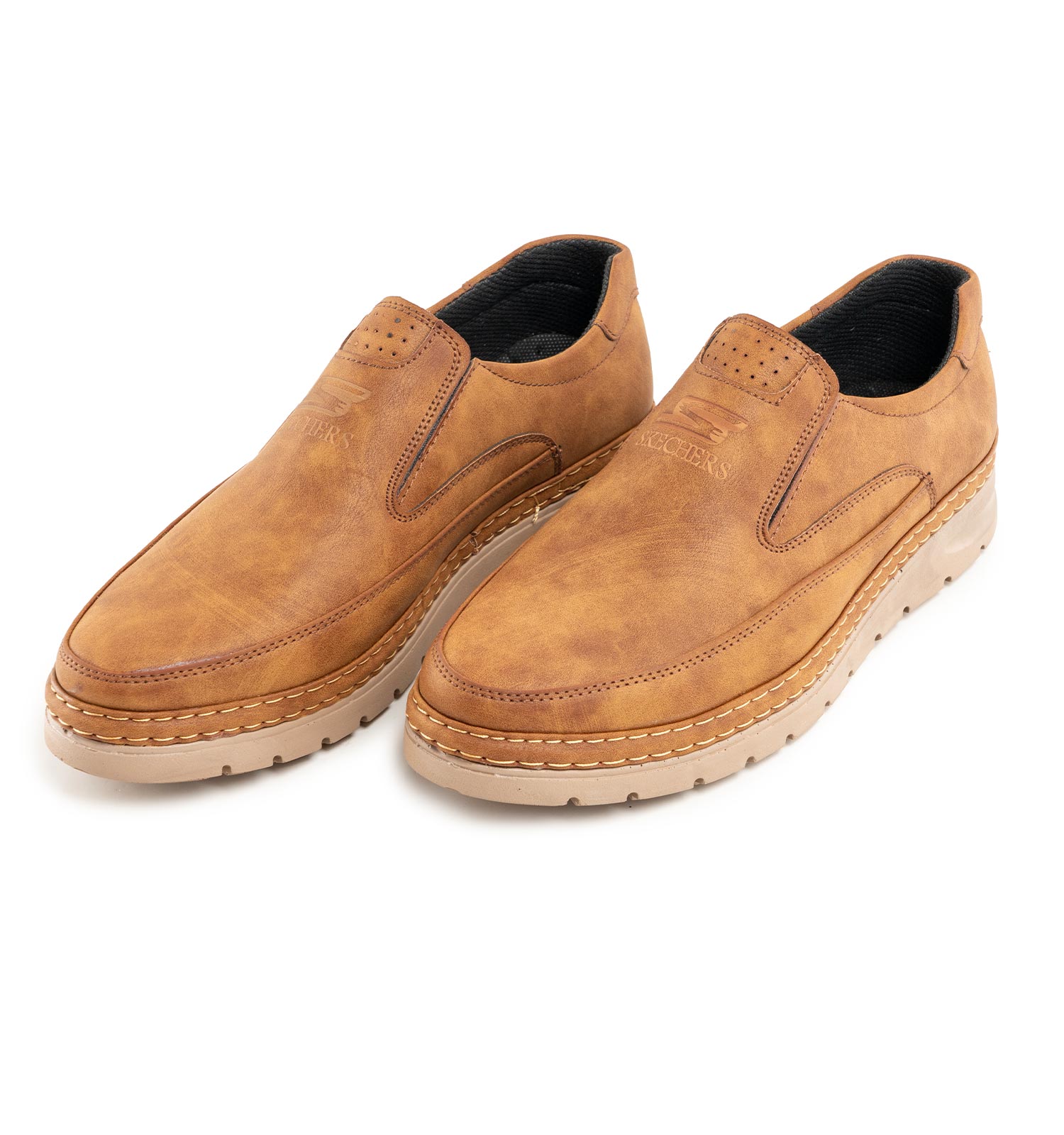 کفش روزمره مردانه Skechers چرم مصنوعی عسلی مدل 44030