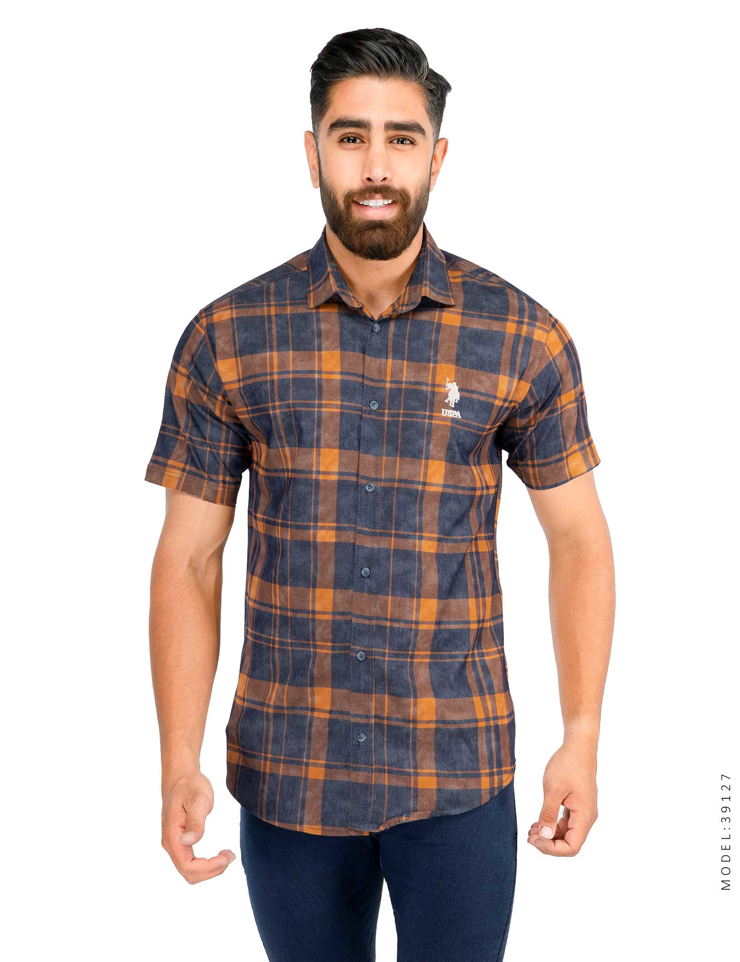 پیراهن مردانه چهارخانه Polo مدل 39127