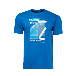 تیشرت Calvin Klein یقه گرد مردانه سفید طرحدار مدل 45199
