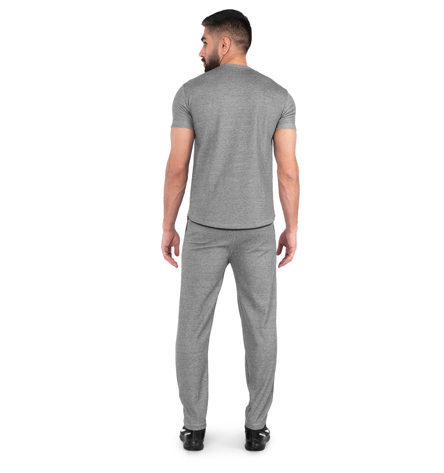 ست تیشرت شلوار مردانه طوسی Nike ساده یقه گرد مدل 42927