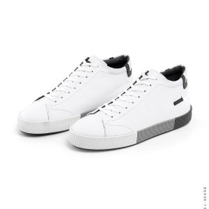 کفش ساقدار چرم مصنوعی مردانه اسپرت سفید Karen مدل 40498