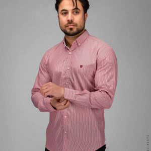پیراهن مردانه آستین بلند نخی راه راه Araz مدل 41572