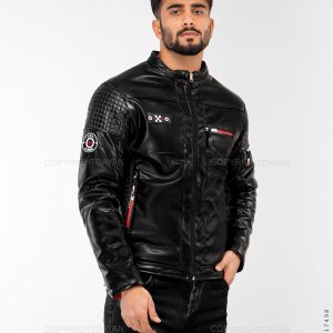 کاپشن چرم مردانه Off White مدل 17498