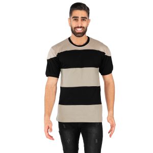 تیشرت یقه گرد مردانه راه راه مدل 43842