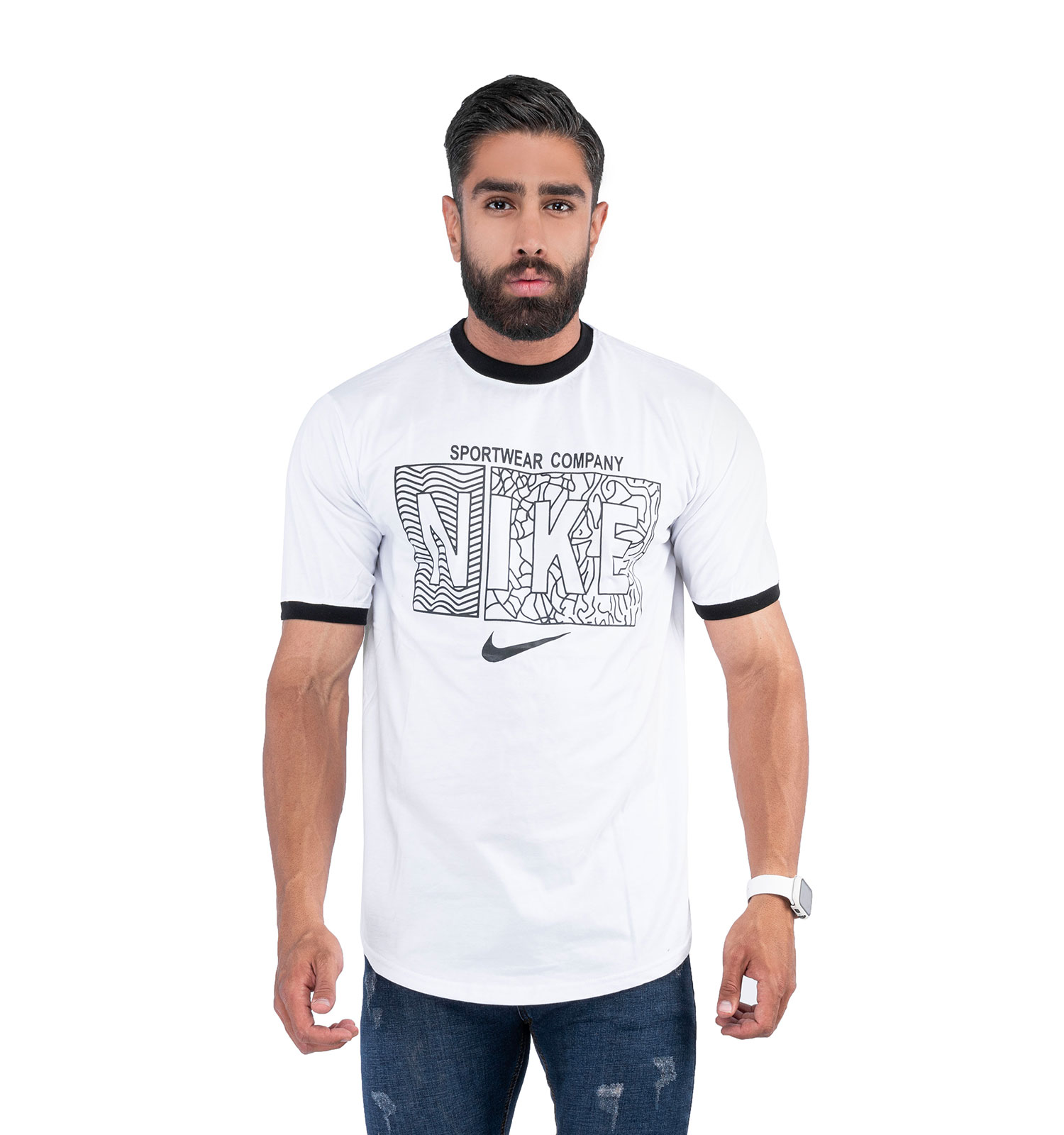 تیشرت مردانه چاپی یقه گرد Nike مدل 38606
