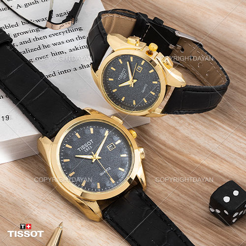 ست ساعت زنانه مردانه Tissot مدل Hellnar (مشکی)
