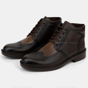نیم بوت چرم مصنوعی مردانه قهوه ای Clarks بند دار مدل 21528
