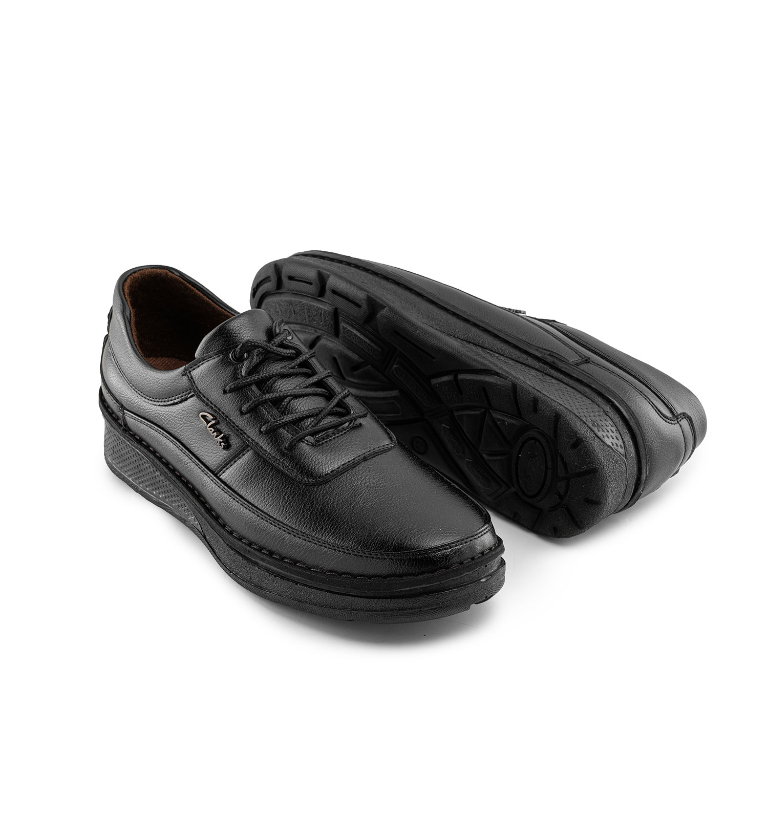 کفش روزمره مردانه Clarks چرم مصنوعی بند دار مشکی مدل 44481