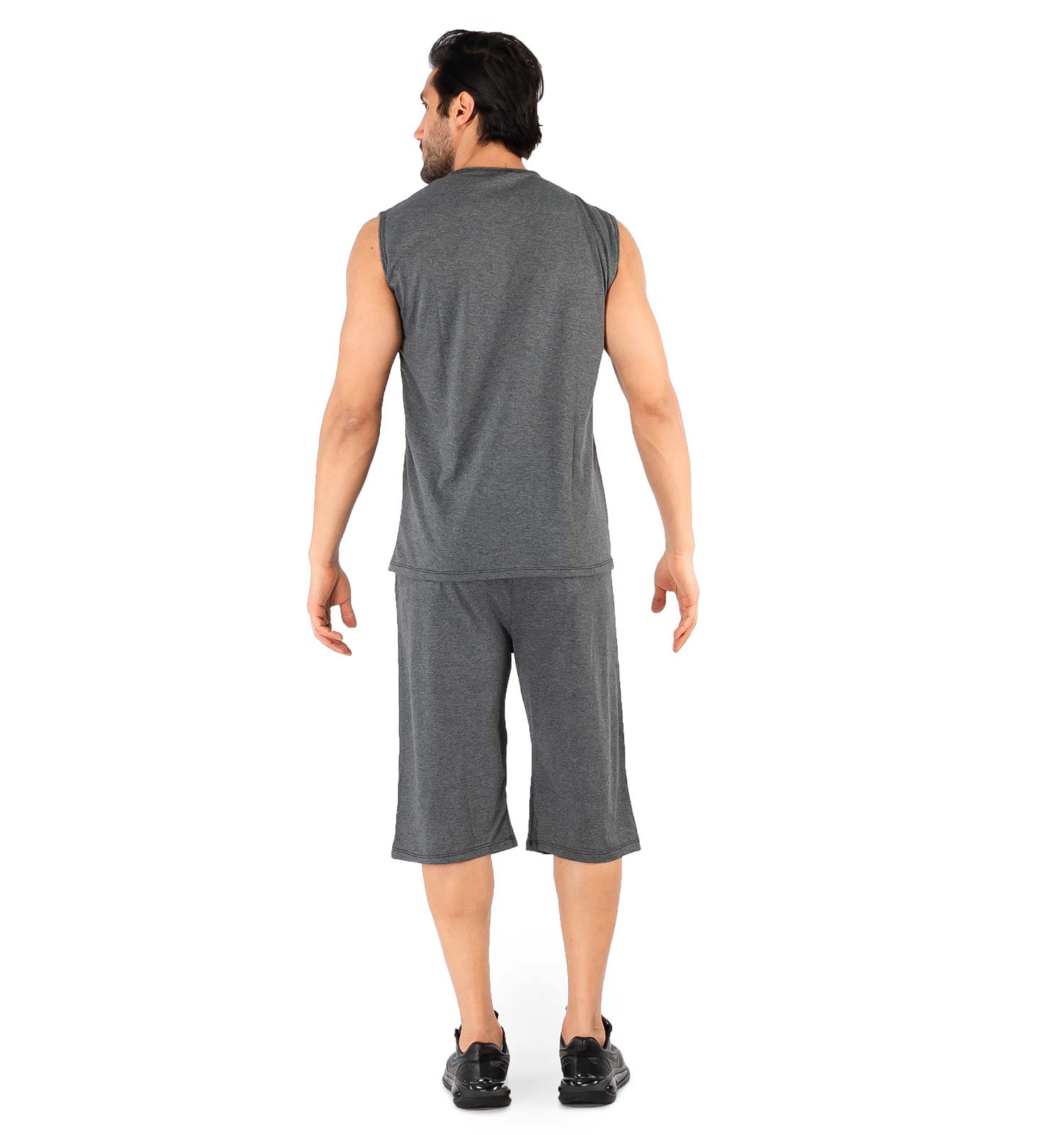 ست رکابی شلوارک مردانه آستین حلقه ای Adidas ساده یقه گرد مدل 44161