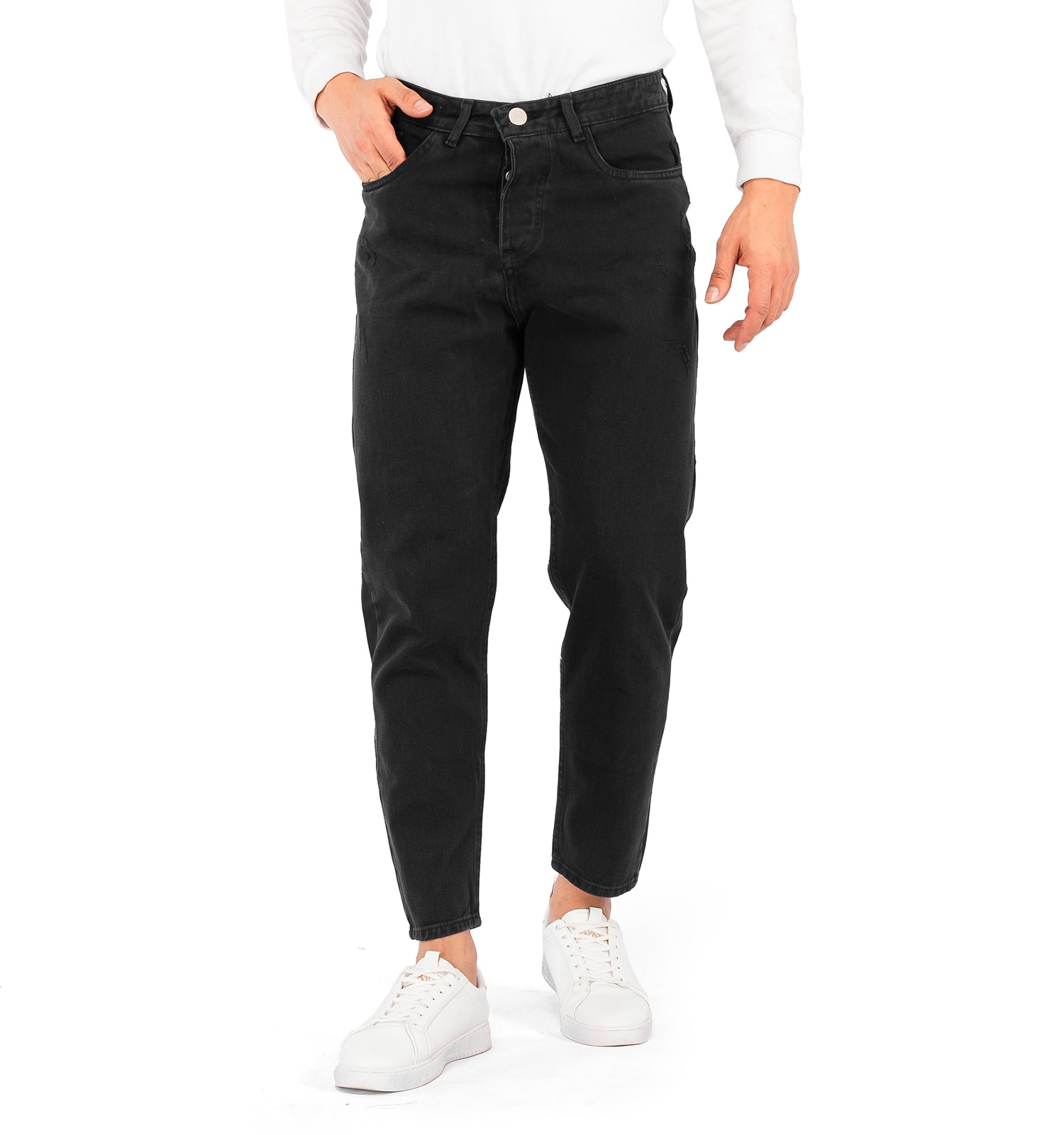 شلوار لی مام استایل مردانه ذغالی اسپرت Zara مدل 40130
