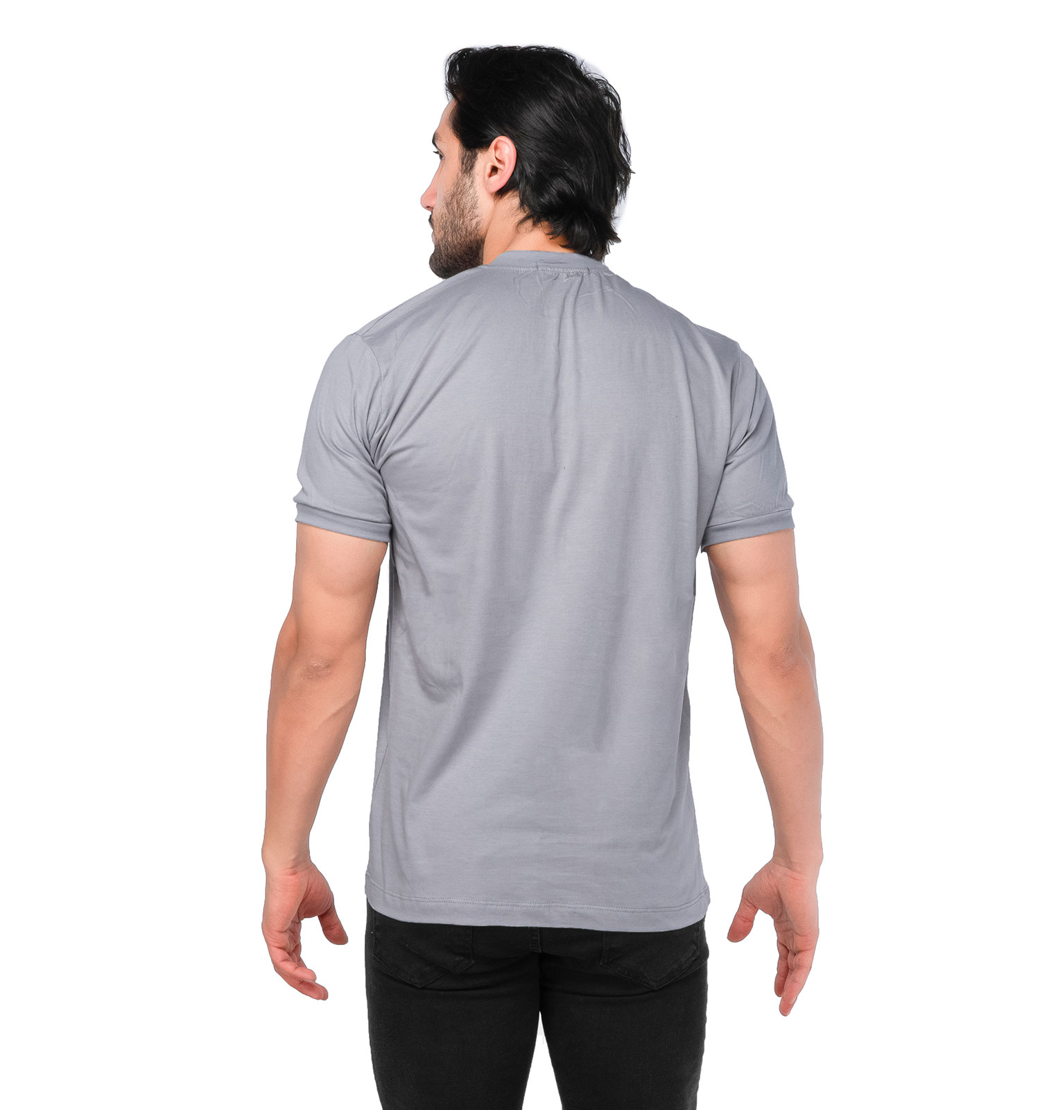 تیشرت Nike یقه گرد مردانه طوسی پنبه ساده مدل 44727