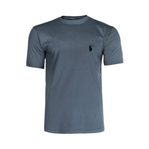 تیشرت Polo یقه گرد مردانه طوسی پنبه طرحدار مدل 45222