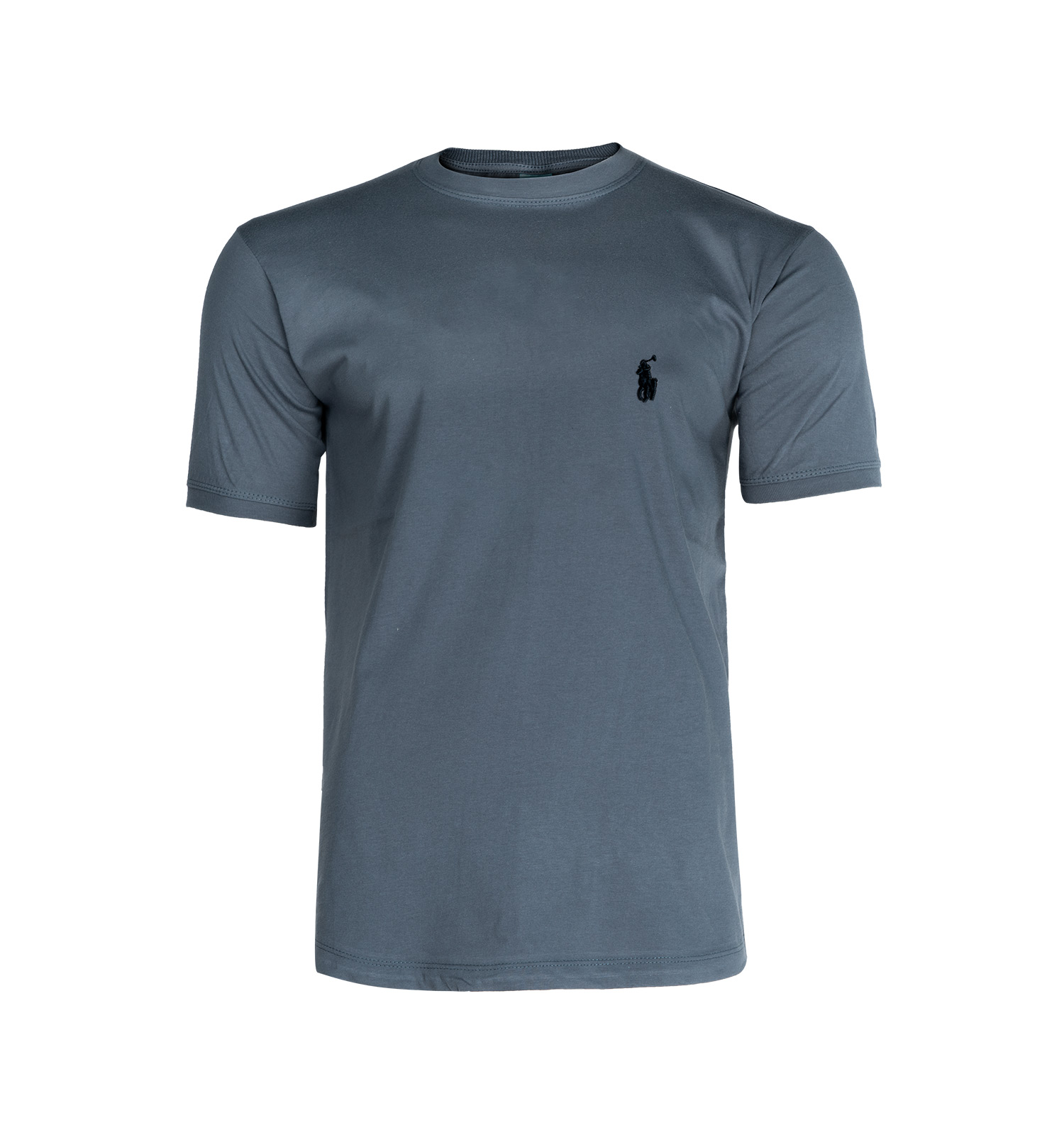 تیشرت Polo یقه گرد مردانه طوسی پنبه طرحدار مدل 45222