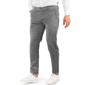 شلوار کتان راسته مردانه طوسی اسپرت مدل 43435