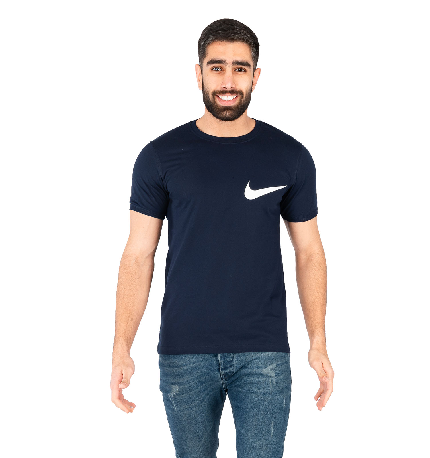 تیشرت Nike یقه گردمردانه سرمه ای ساده مدل 43692