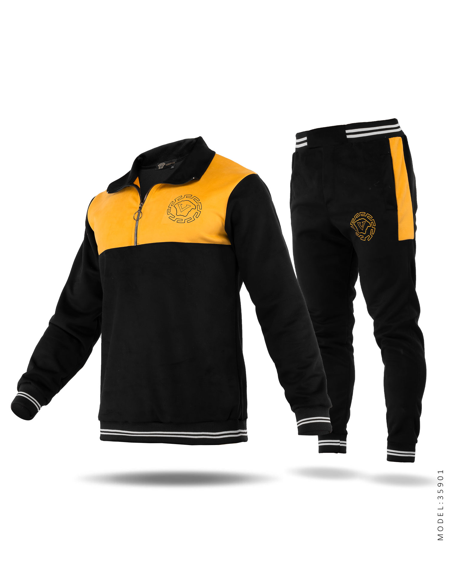 ست سویشرت نیم زیپ شلوار اسپرت Versace مدل 35901