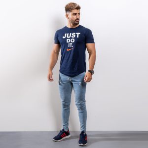 تیشرت Just Do It مردانه سرمه ای مدل Ditro