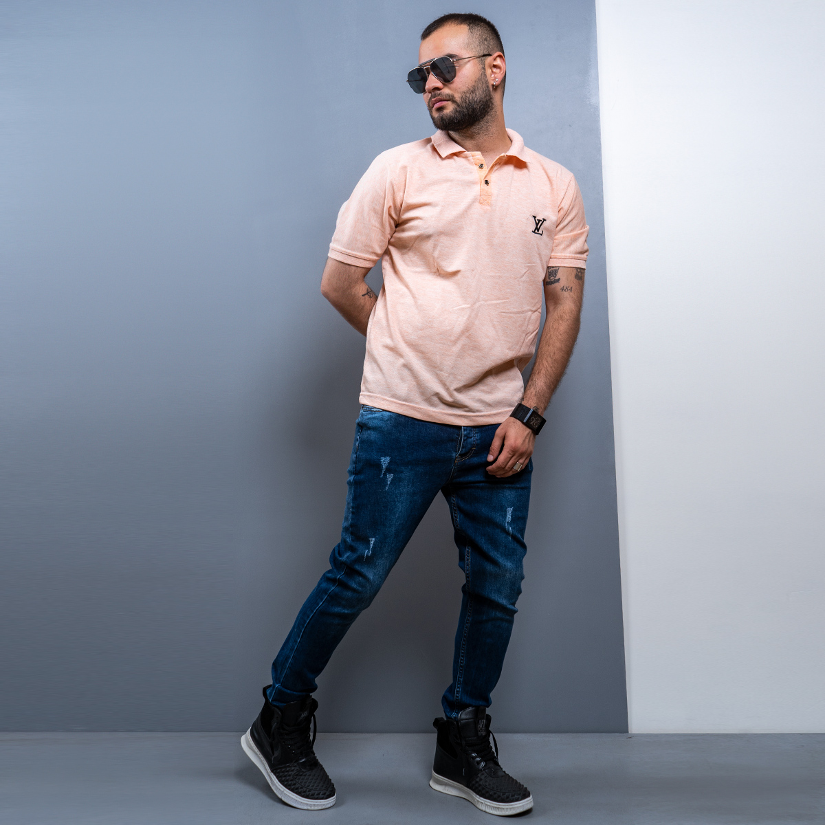 تیشرت جودون گلبهی مردانه LV T
