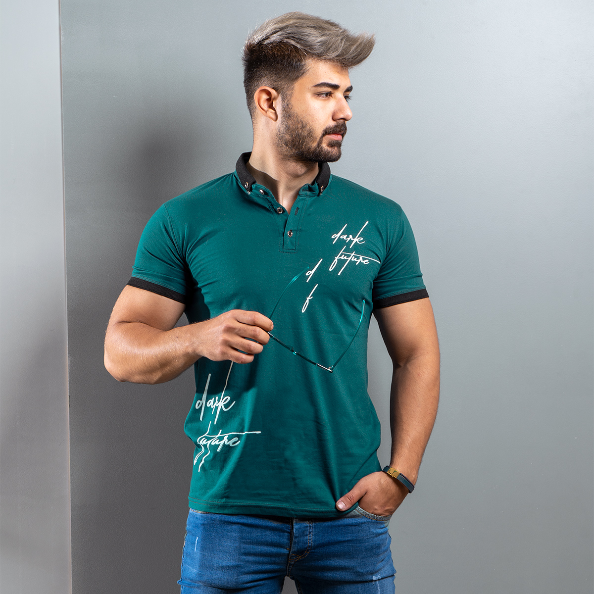 تیشرت مردانه سبز مدل Lavia