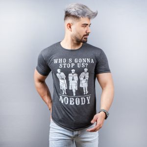 تیشرت NOBODY مردانه طوسی تیره مدل Montez