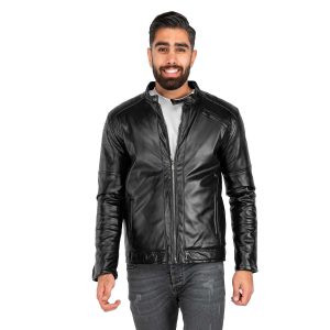 کاپشن چرم مردانه آستین زیپ دار Stark مدل 39851