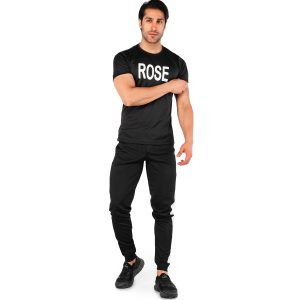 ست تیشرت شلوار مردانه آستین کوتاه مشکی Nike ساده یقه گرد مدل 44499