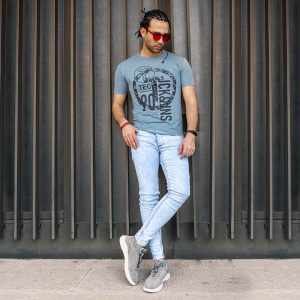 تیشرت مردانه آبی مدل Romer