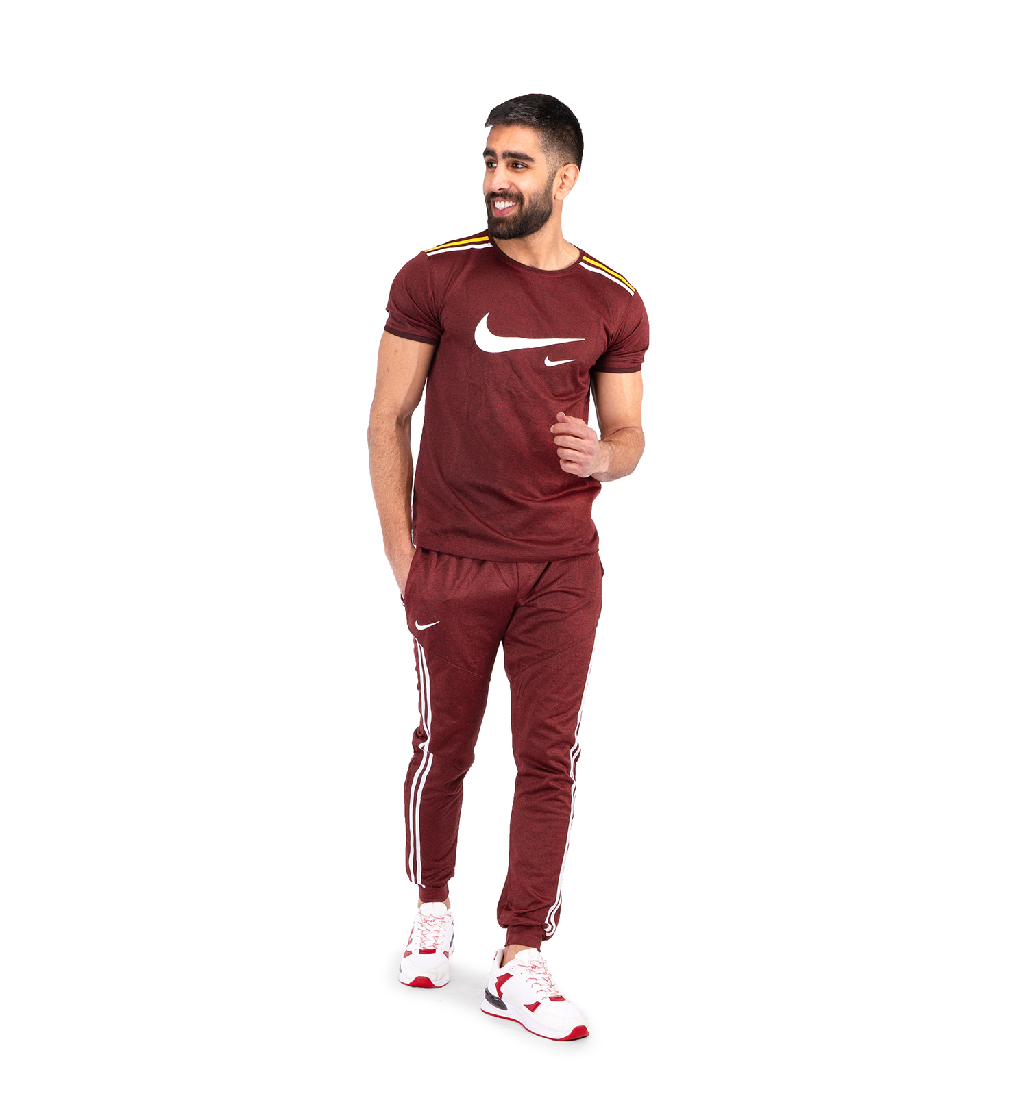 ست تیشرت شلوار مردانه آستین کوتاه Nike ساده یقه گردمدل 43068