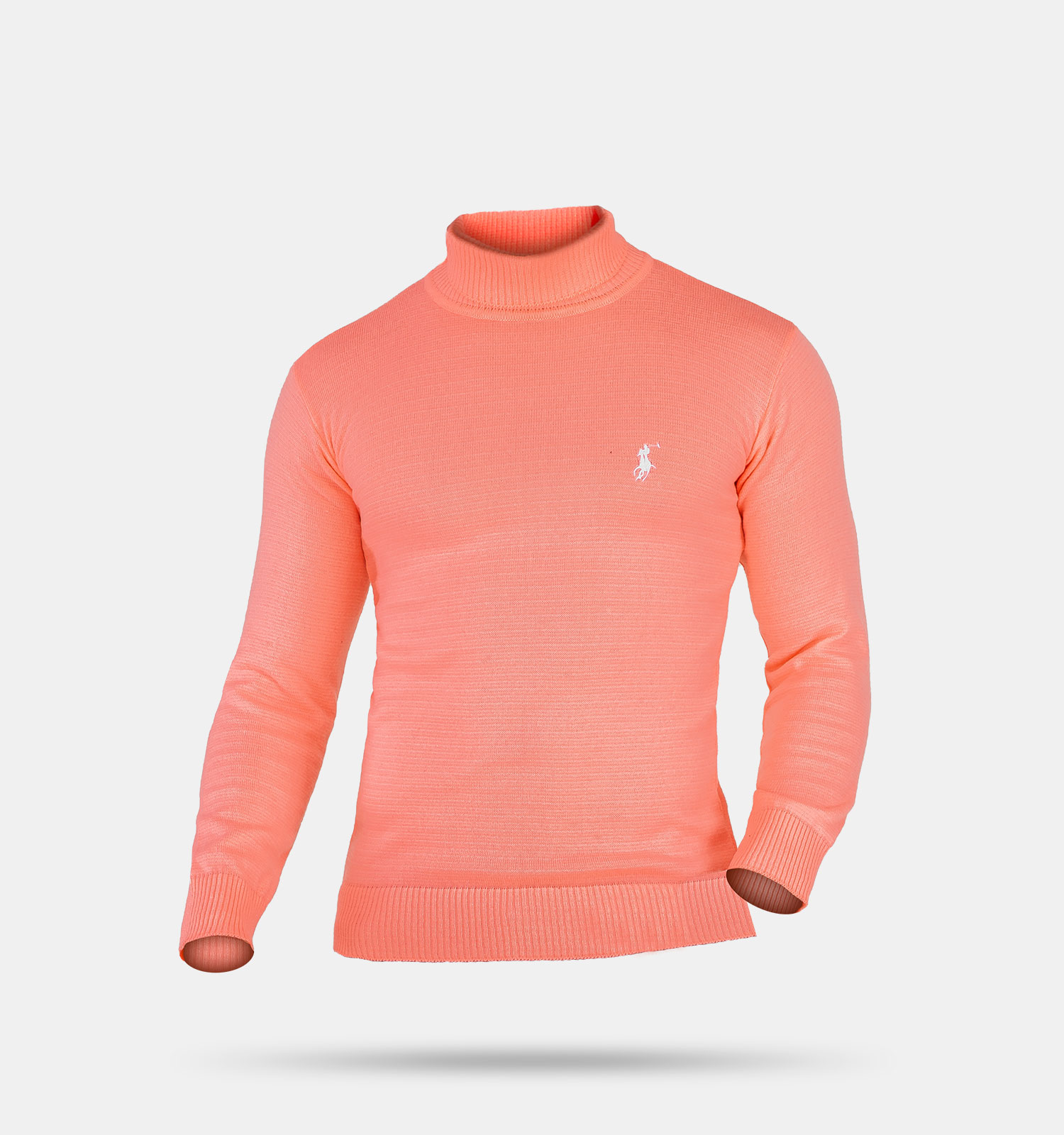 پلیور بافت مردانه یقه اسکی صورتی Polo مدل 32587