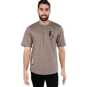 تیشرت یقه گرد مردانه پنبه طرحدار مدل 44551