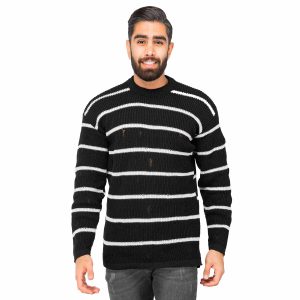 بافت مردانه یقه گرد راه راه Rayan مدل 39998