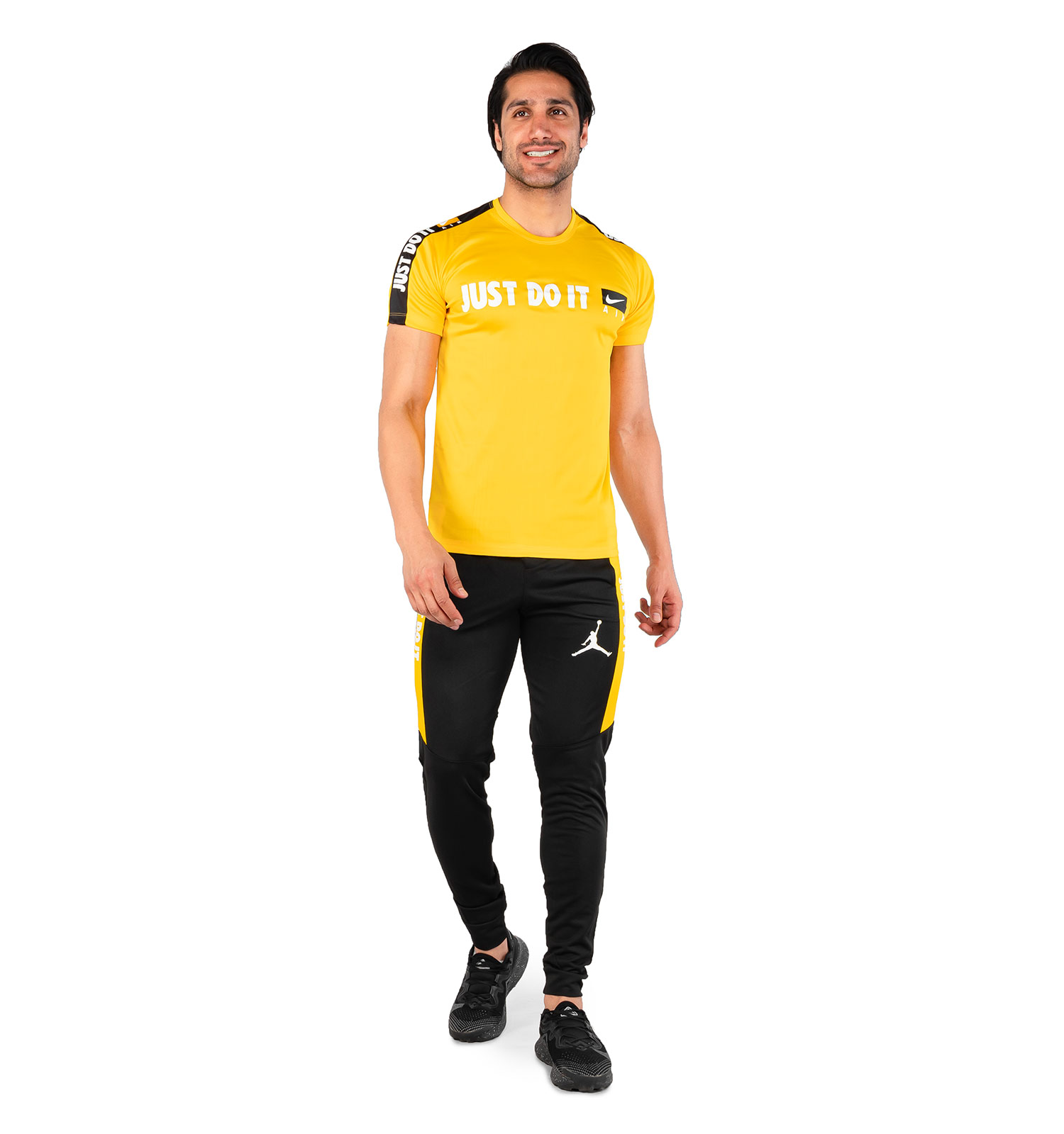 ست تیشرت شلوار مردانه آستین کوتاه Nike ساده یقه گرد مدل 44497